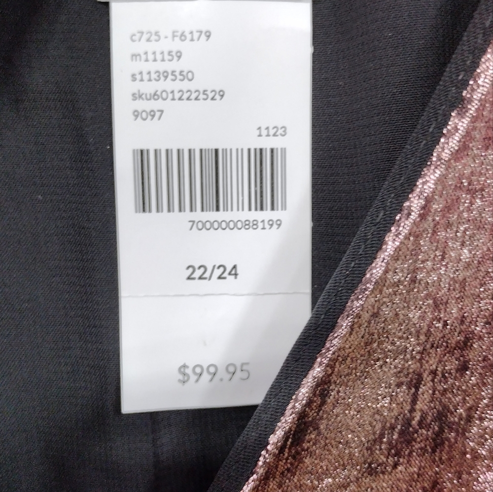 NWT Lane Bryant Blouson-Sleeve Surplice Metallic Midi Dress Women's 22/24 Rose - Picture 11 of 14